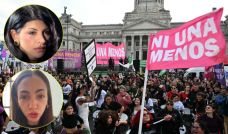 Thelma Fardin y Cazzu en la marcha de Ni Una Menos 2026