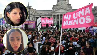 Thelma Fardin y Cazzu en la marcha de Ni Una Menos 2026