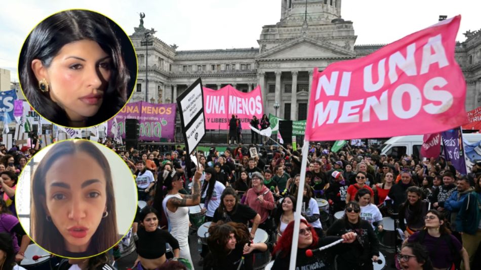 Thelma Fardin y Cazzu en la marcha de Ni Una Menos 2026