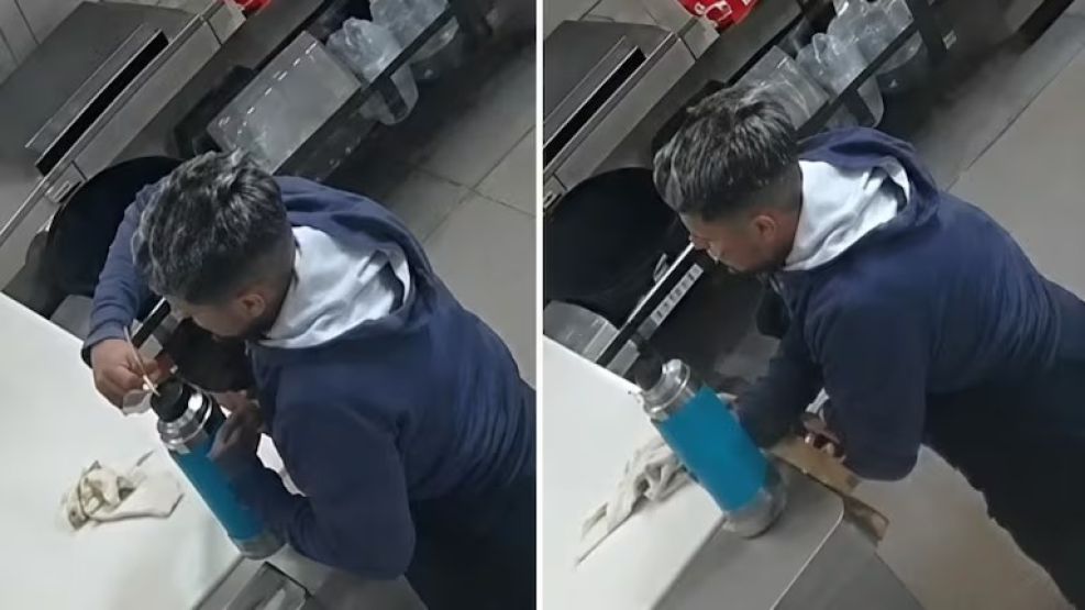 Así un hombre quiso envenenar el mate de un compañero de trabajo.  