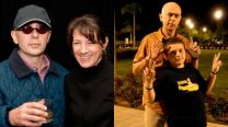 El Indio Solari con su mujer Virginia y su hijo Bruno