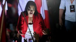 Keiko Fujimori, en el cierre de la campaña en Perú.