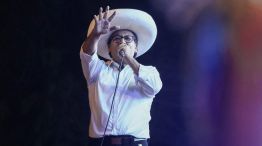 Roberto Sánchez, en el cierre de campaña para el balotaje en Perú.