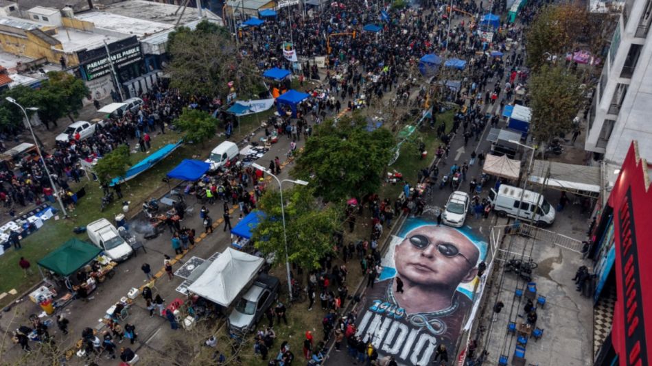 Finalización del velatorio del Indio Solari
