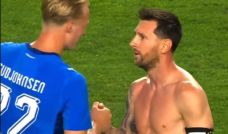 Lionel Messi y Andri Gudjohnsen