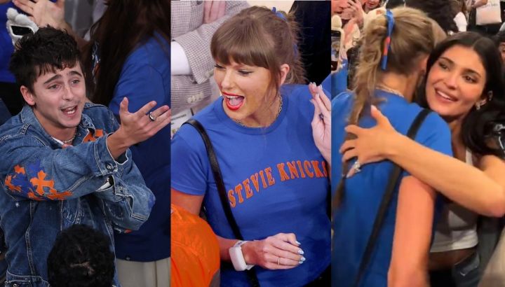 Las perlitas de los famosos tras el triunfo de los Knicks: Timothée Chalamet enloquecido, el abrazo de Taylor Swift y Kylie Jenner, y más