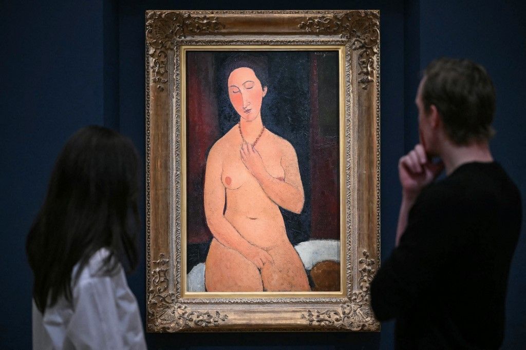 Nu assis au collier, de Modigliani, obra de la colección de Joe Lewis que se remata en Sotheby's de Londres.