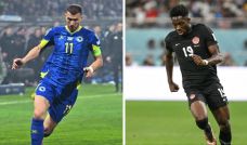 Edin Dzeko y Alphonso Davies