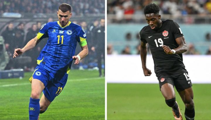 Edin Dzeko y Alphonso Davies