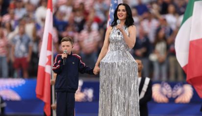 Tius Luka y Katy Perry en la inauguración de la apertura del Mundial 2026 en Estados Unidos
