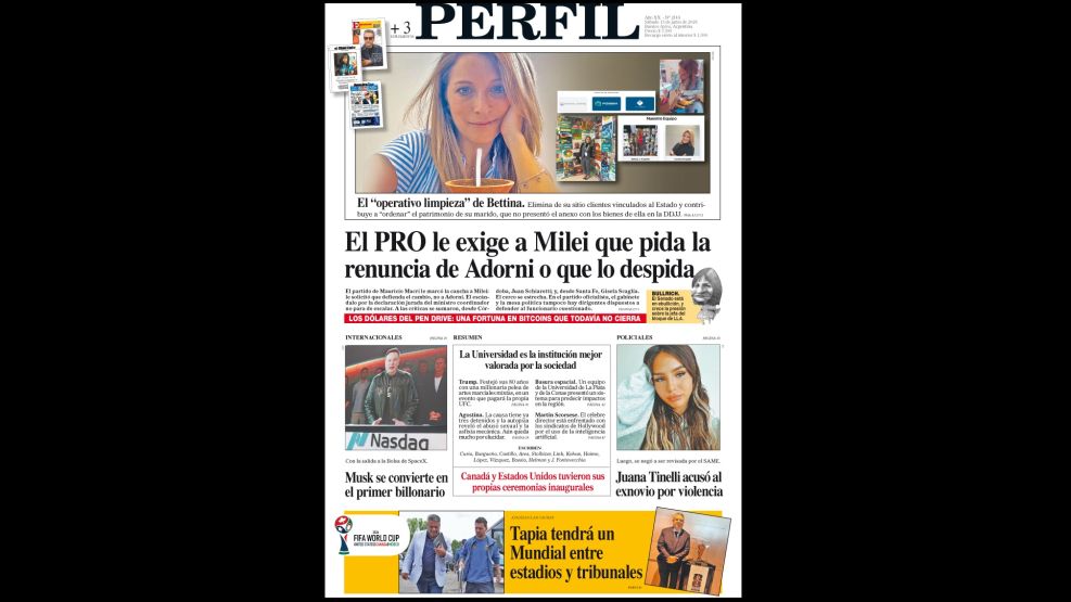 La tapa del Diario PERFIL del sábado 13 de junio de 2026
