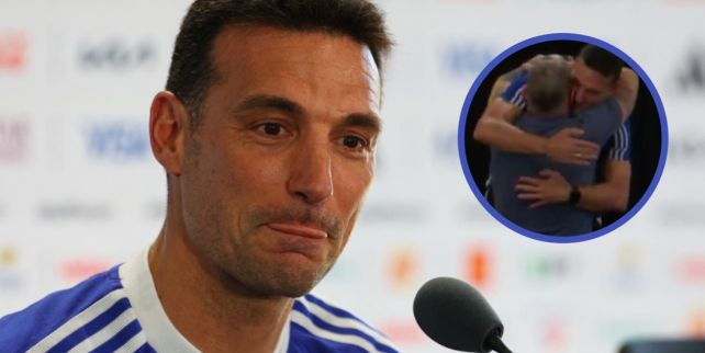 Lionel Scaloni y el abrazo con Martín Palermo