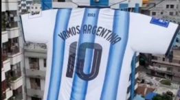 Camiseta gigante de Argentina en Bangladesh