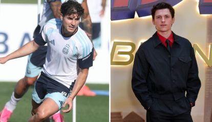 Julián Álvarez y Tom Holland