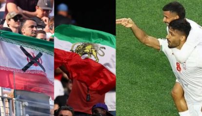 Mohammad Mohebi, un jugador del equipo del Régimen Islámico de Irán, realizó un gesto simbólico de disparo