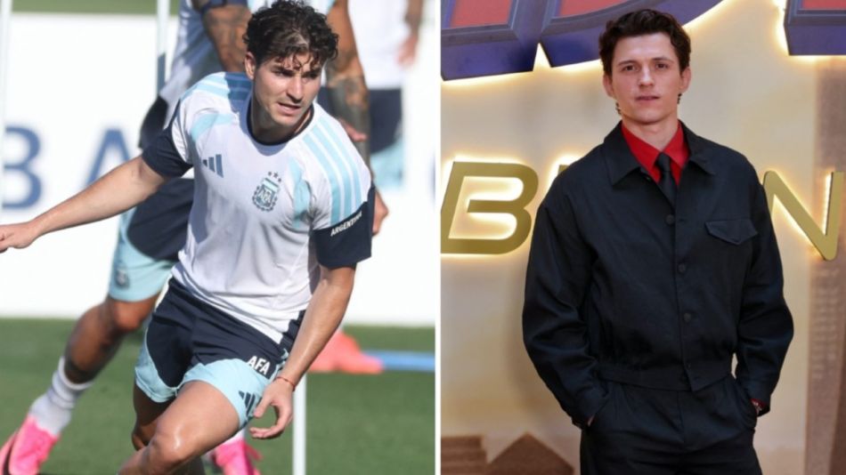Julián Álvarez y Tom Holland