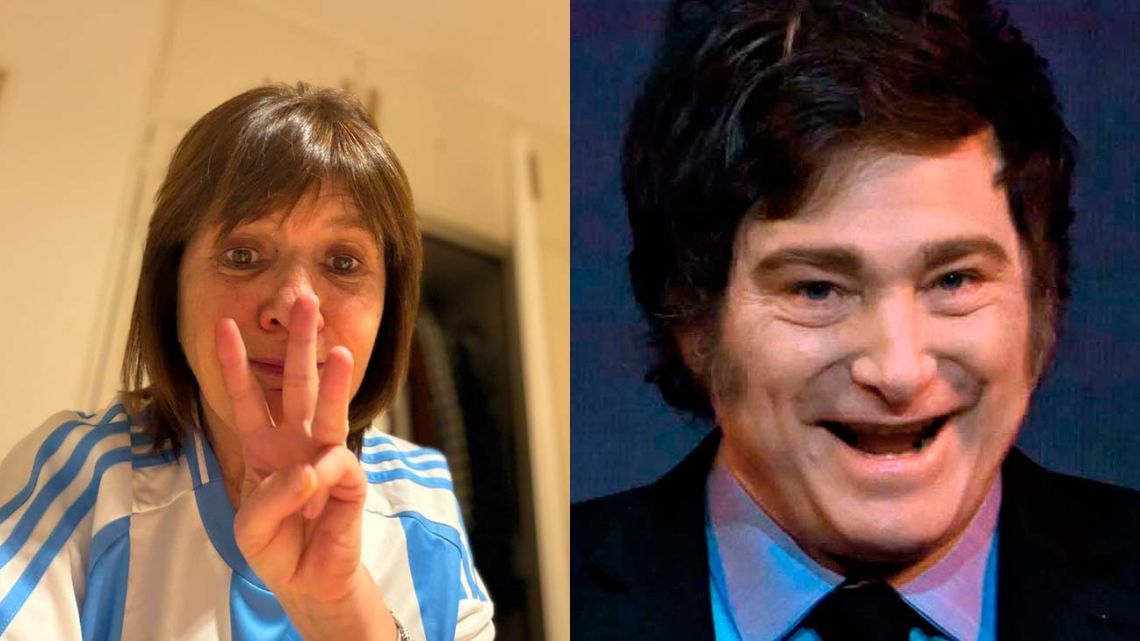 Milei y Bullrich festejaron el triunfo de la Selección: los tres dedos de la senadora que calentaron las redes