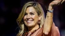 Máxima Zorreguieta deslumbró con un vestido verde "tridimensional" con un llamativo efecto visual