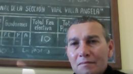 El imputado Rubén Alberto Cabra, conectado de manera remota, durante una de las jornadas del juicio.