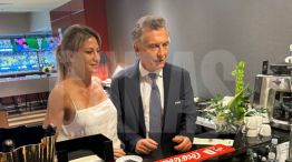 Mauricio Macri y Lola Teuly en el Mundial