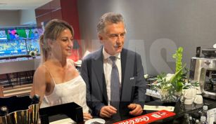 Mauricio Macri y Lola Teuly en el Mundial