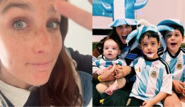 Juana Repetto junto a sus hijos