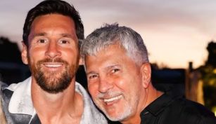 Lionel Messi junto a su padre, Jorge Messi