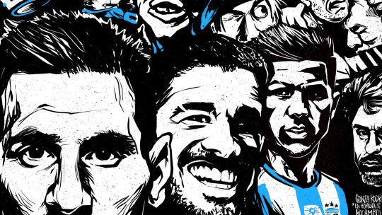 El póster de la Conmebol que homenajea en simultáneo a la Selección y al Indio Solari