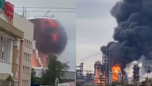 Ataque de Ucrania a una refinería petrolera rusa