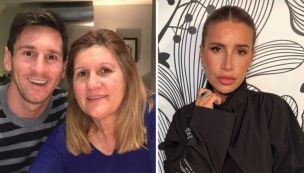 Leo Messi, su mamá Celia y Florencia Peña