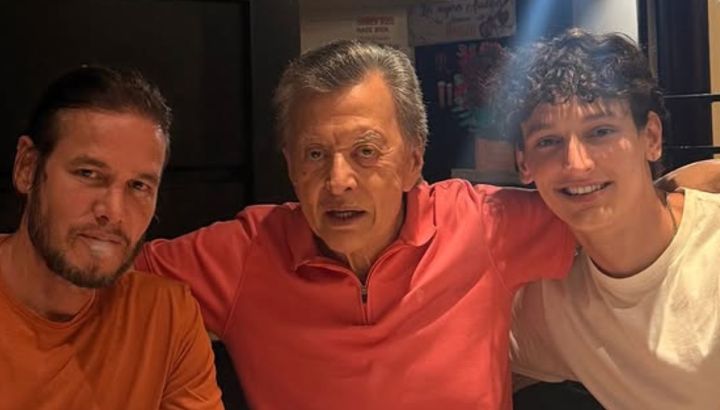Bautista Ortega celebró el Día del padre con su abuelo Palito Ortega y su papá, Emanuel