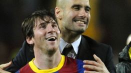Lionel Messi y Pep Guardiola 