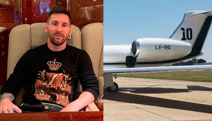 Cómo es el lujoso avión de Lionel Messi y en cuánto está valuado: habitación privada con baño, cocina e inscripciones personalizadas
