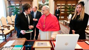 Javier Milei, Papa León XIV y Karina Milei 24062026