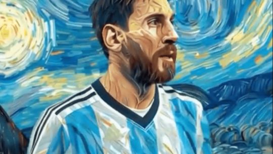 El video viral con IA de Messi en un cuadro de Van Gogh