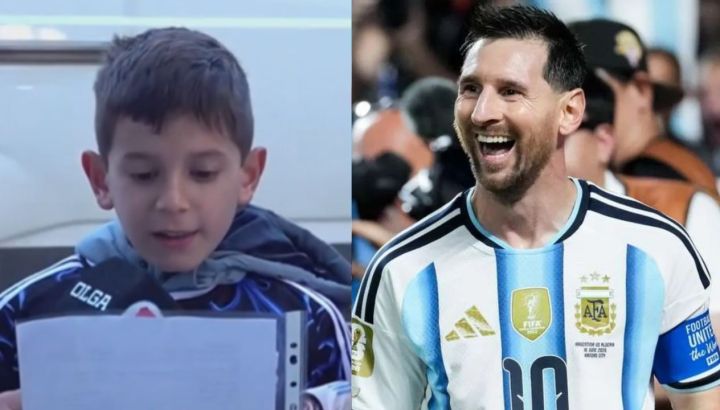 Un nene de 8 años conmovió en Olga al leer una carta a Lionel Messi por su cumpleaños: "Mi sueño es decirte en persona lo que te escribí"