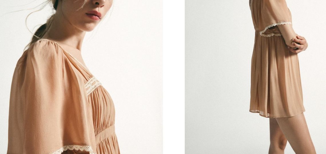 Ideas de look para invierno con vestido y los zapatos bajos en tendencia 