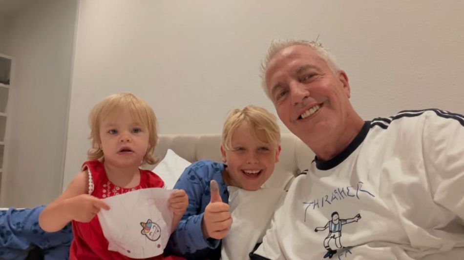 Marley junto a sus hijos, Mirko y Milenka