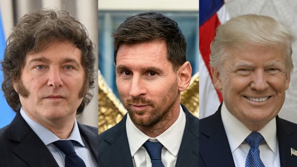 Lionel Messi, Javier Milei y Donald Trump