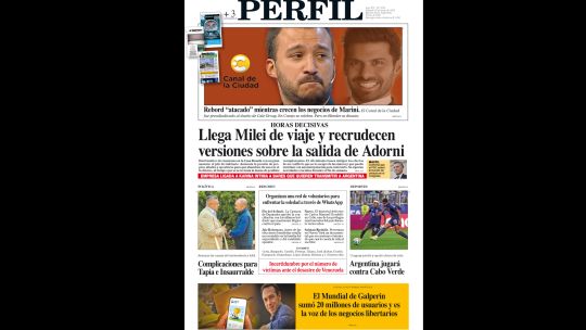 La tapa del Diario PERFIL del sábado 27 de junio de 2026