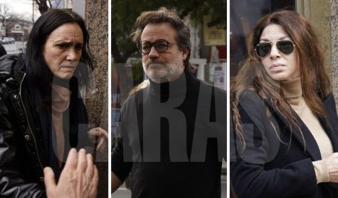 Federica Pais, Gastón Paúls y Romina Gaetani en el último adiós a Ernestina Pais