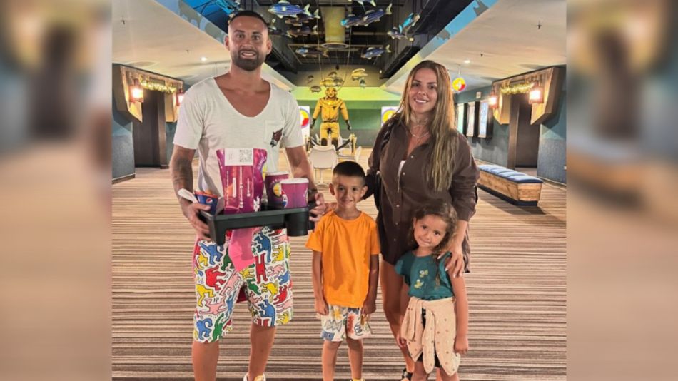 Lucas Trejo, su esposa Yanina Maranella, y sus hijos Aarón y Ainhoa