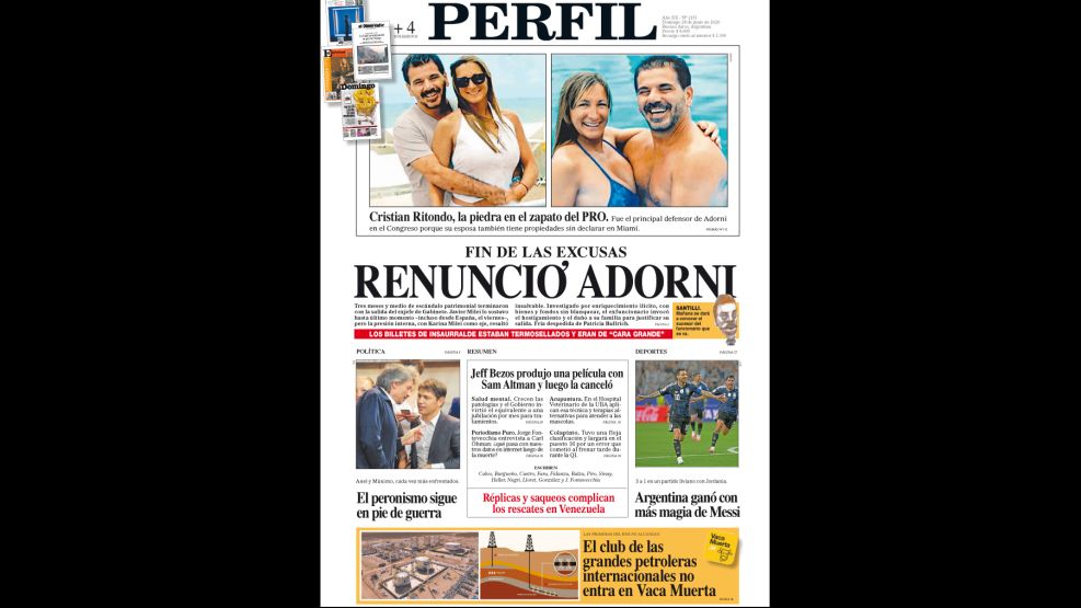 La tapa del Diario PERFIL del domingo 28 de junio de 2026