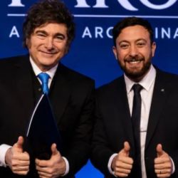 President Javier Milei and Agustín Laje.