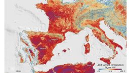 La ola de calor en Europa vista desde un satélite