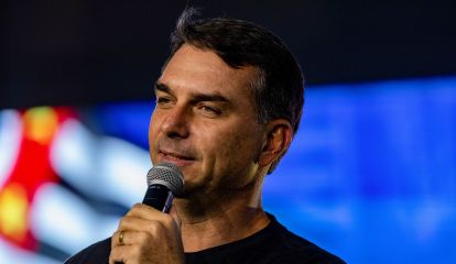Flavio Bolsonaro Attends Campaign Launch Event For Senate Candidate Guilherme Derrite