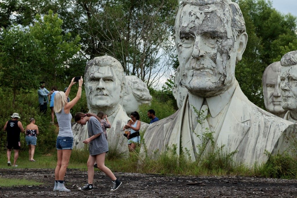 'The Presidents Heads', una instalación con 42 cabezas de presidentes norteamericanos, en Virginia (EE.UU.).