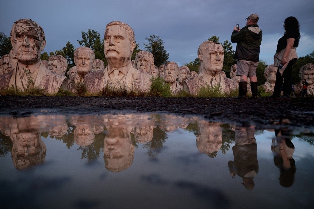 'The Presidents Heads', una instalación con 42 cabezas de presidentes norteamericanos, en Virginia (EE.UU.).