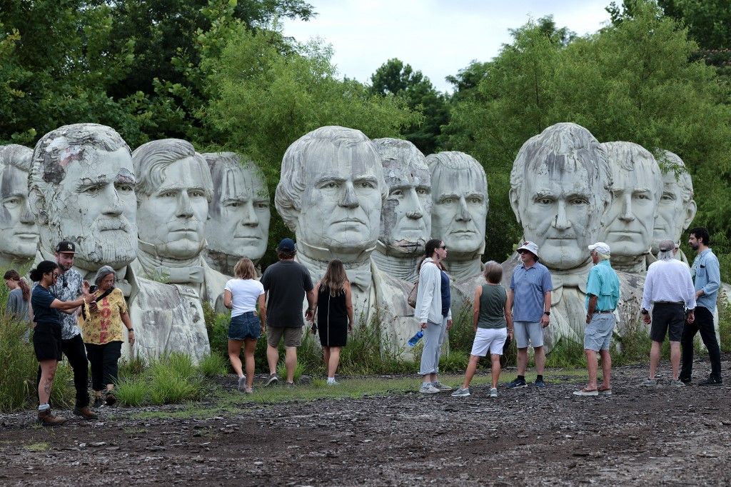'The Presidents Heads', una instalación con 42 cabezas de presidentes norteamericanos, en Virginia (EE.UU.).