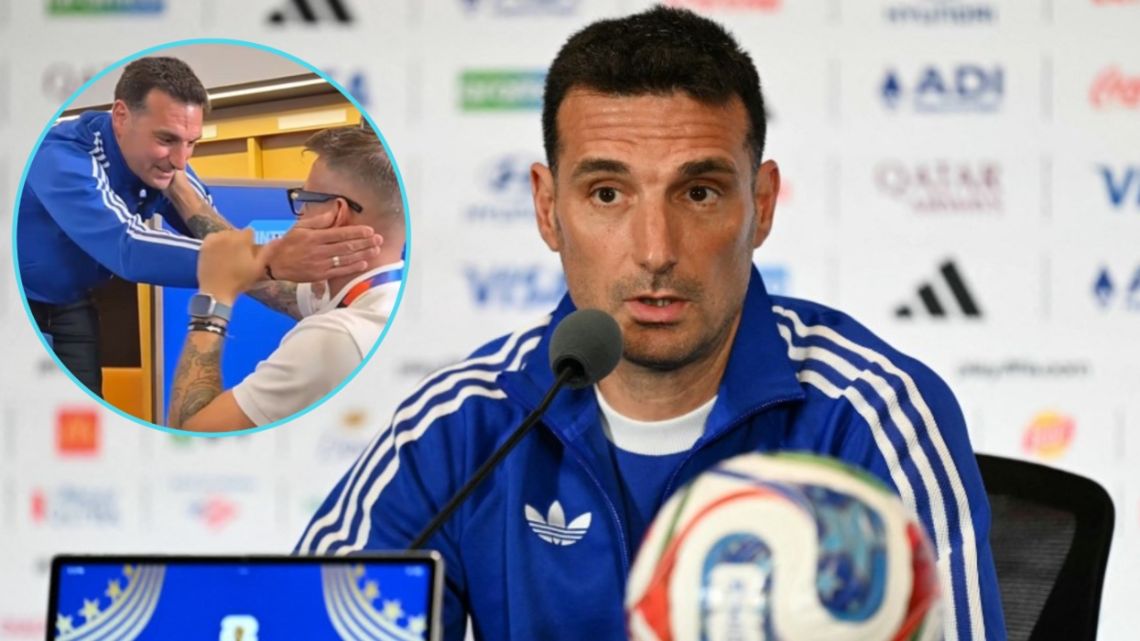 Germán Denis e o emocionante encontro com Lionel Scaloni na prévia Argentina x Cabo Verde